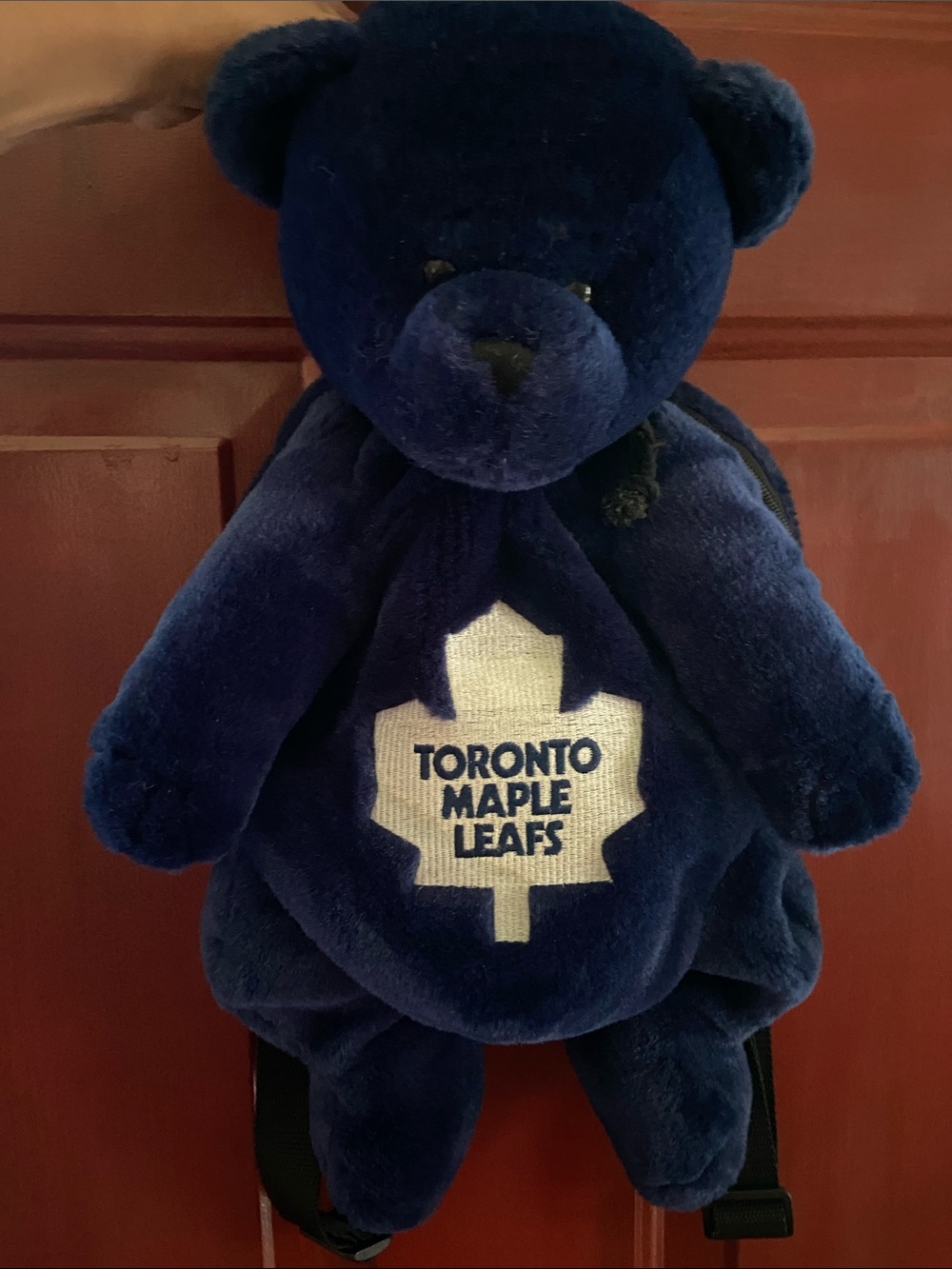 Vintage 90s - Toronto Maple Leafs - Plush Navy Blue Teddy Bear Backpack 🏒💙